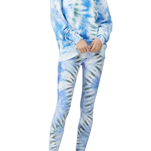 Tory Sport by Tory Burch Seamless Blue Tie Dye Leggings Sz Small - Picture 2 of 10
